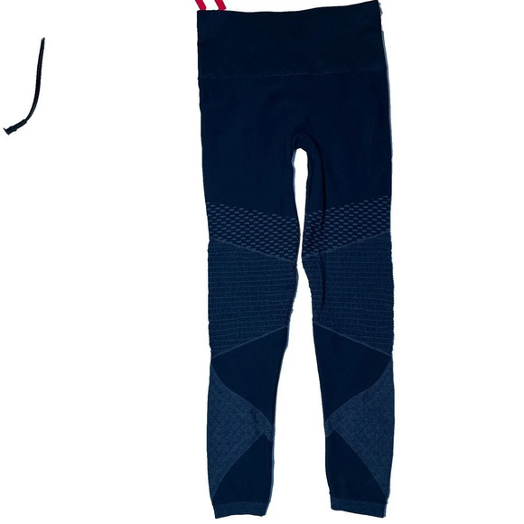 SPANX $88 Seamless Tummy Control Moto Leggings Look at Me Now Indigo Sky Size M - Picture 8 of 9